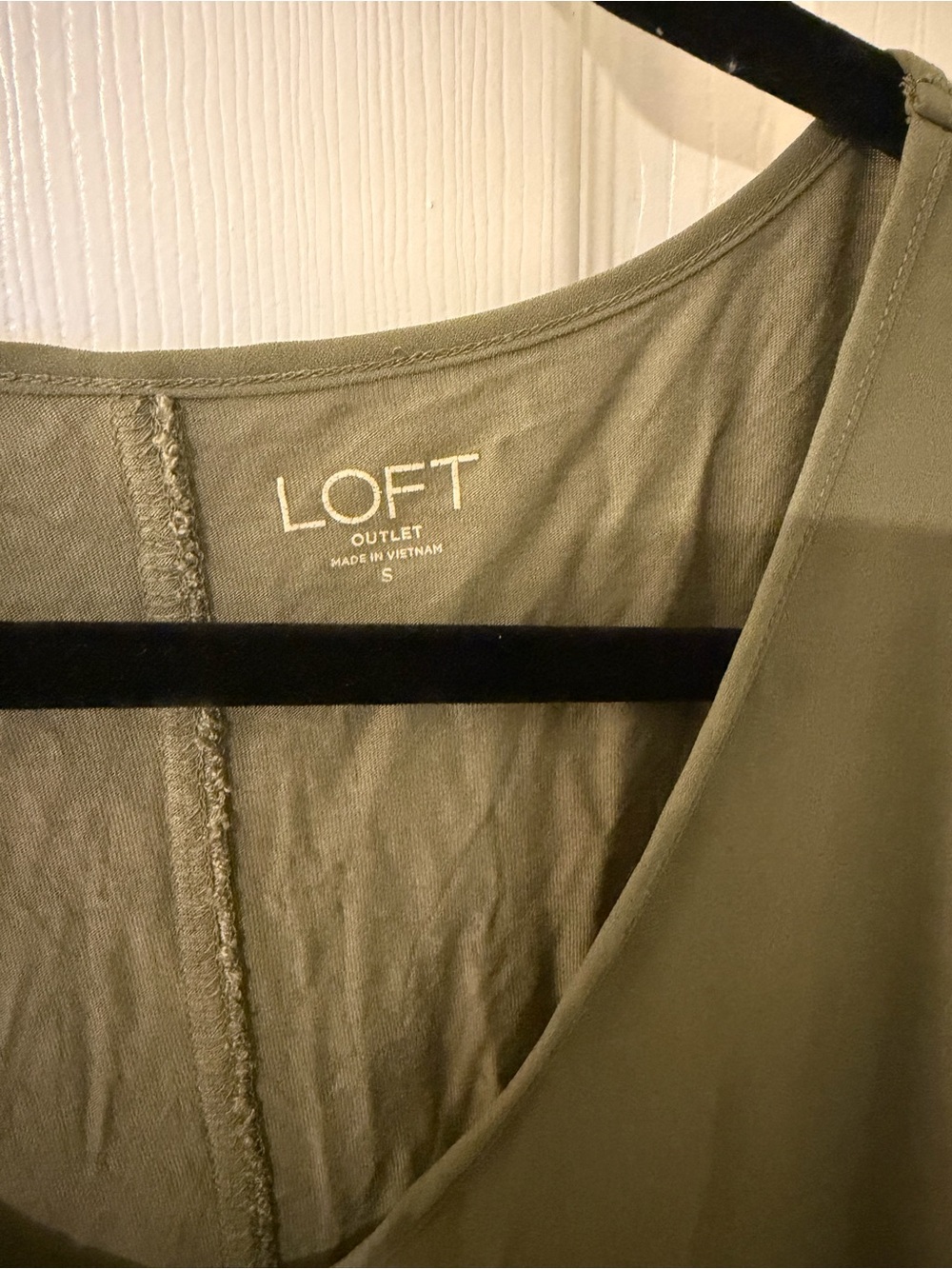 LOFT Outlet Mixed media Olive Green Slip Tank Top sz S